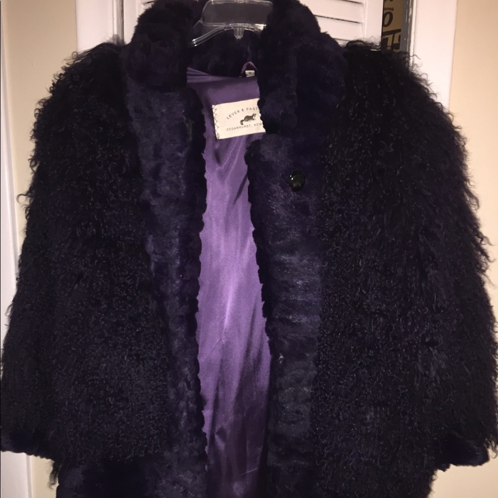 Woman’s Purple jacket of rabbit and tabit lamb